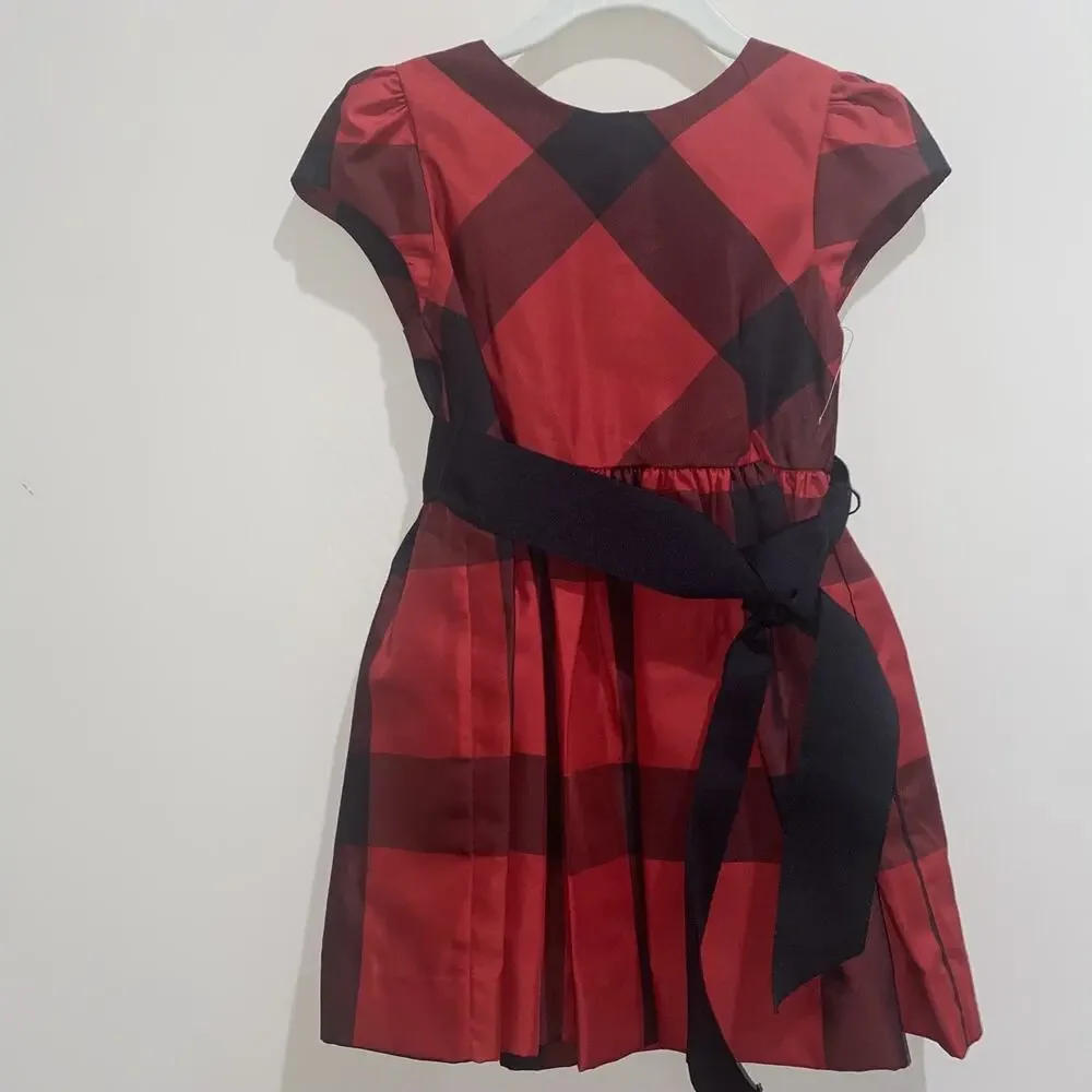 RALPH LAUREN NWT 24M Baby Holiday Buffalo Plaid Dress Cloth Buttons Christmas